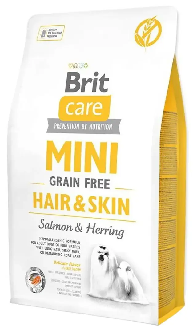 Hrana pentru caini Brit Care Mini Hair&Skin Salmon&Herring (7kg)