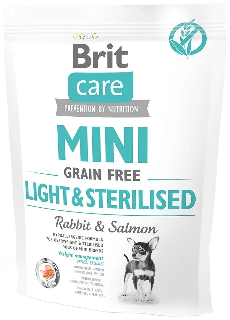 Hrana pentru caini Brit Care Mini Light&Sterilised Rabbit&Salmon (2kg)
