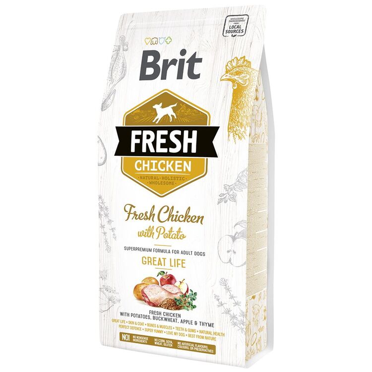 Hrana pentru caini Brit Fresh Adult Great Life Chicken&Potato (12kg)