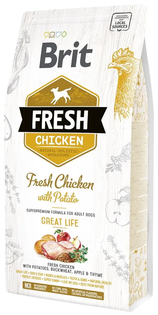 Корм для собак Brit Fresh Adult Great Life Chicken&Potato (12kg)