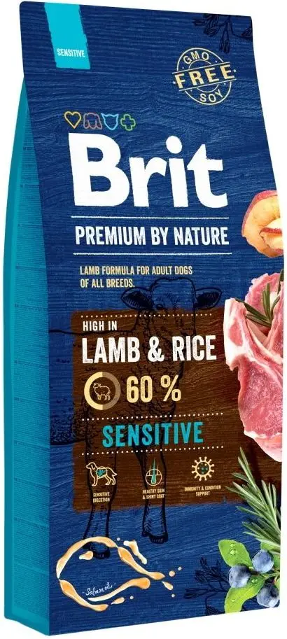 Корм для собак Brit Premium Lamb and Rice Sensitive (15 кг)