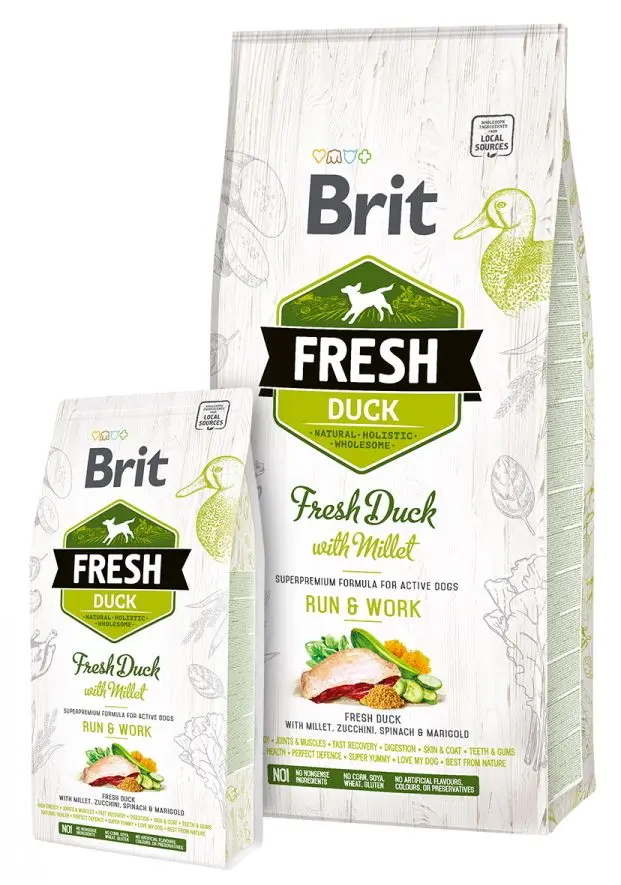 Hrana pentru caini Brit Run & Work Duck (12kg)