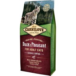 Hrana pentru pisici Carnilove Hairball Control Duck & Pheasant (6kg)