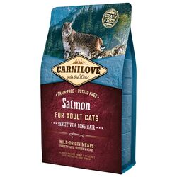 Hrana pentru pisici Carnilove Sensitive & Long Hair Salmon (2kg)