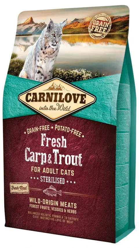 Hrana pentru pisici Carnilove Sterilised Fresh Carp & Trout (2kg)