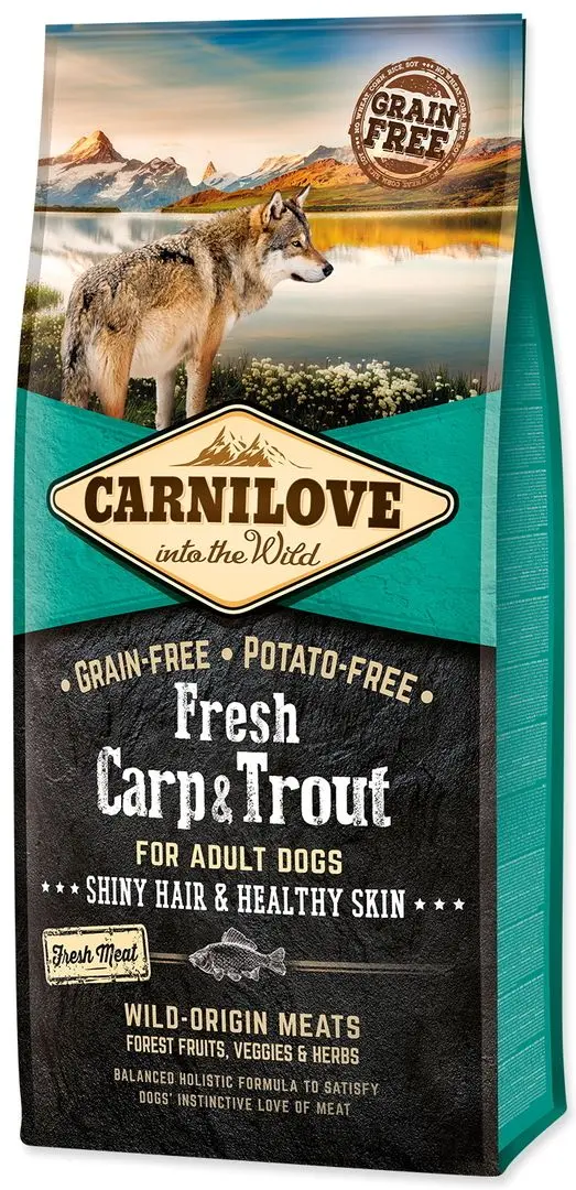 Корм для собак Carnilove Shiny Hair & Healthy Skin Carp & Trout (12кг)