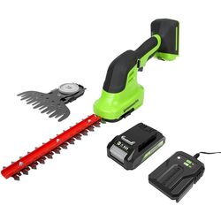 Аккумуляторные ножницы для травы и кустов GreenWorks G24SHTK2 (Green)