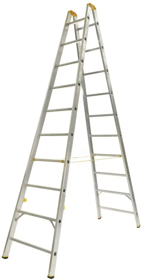 Двухсекционная алюминиевая лестница Alve Profi Plus 8910 2x10 (Silver)