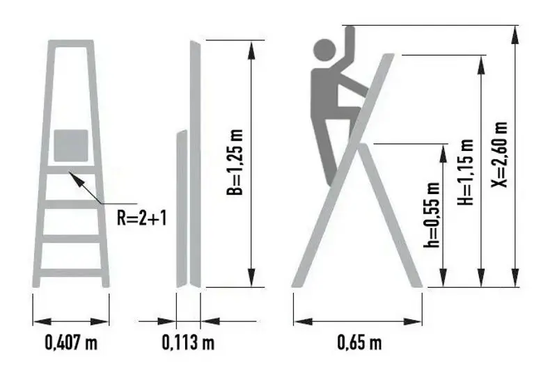 Scara din aluminiu unilaterala Alve Eurostyl Hobby 1913 (Silver/Yellow)