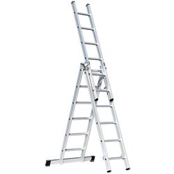 Scara din aluminiu cu trei sectii Bau Welt 3/6m (Silver)