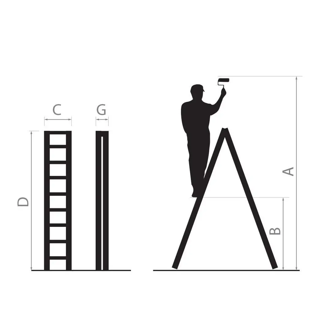 Алюминиевая лестница DR125ALDD-2 (Grey) - 2