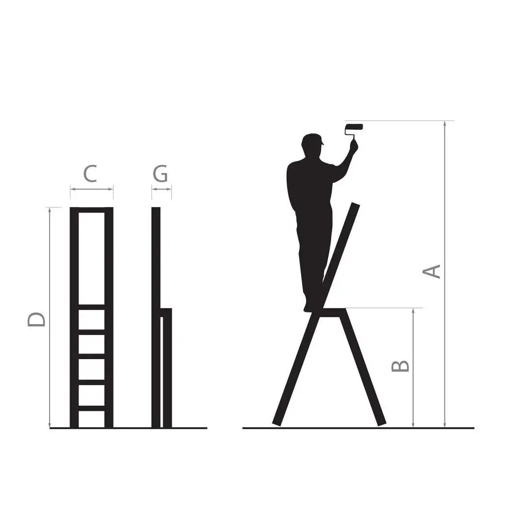 Scara din aluminiu Drabest DR125ALD-7 (Grey) - 2