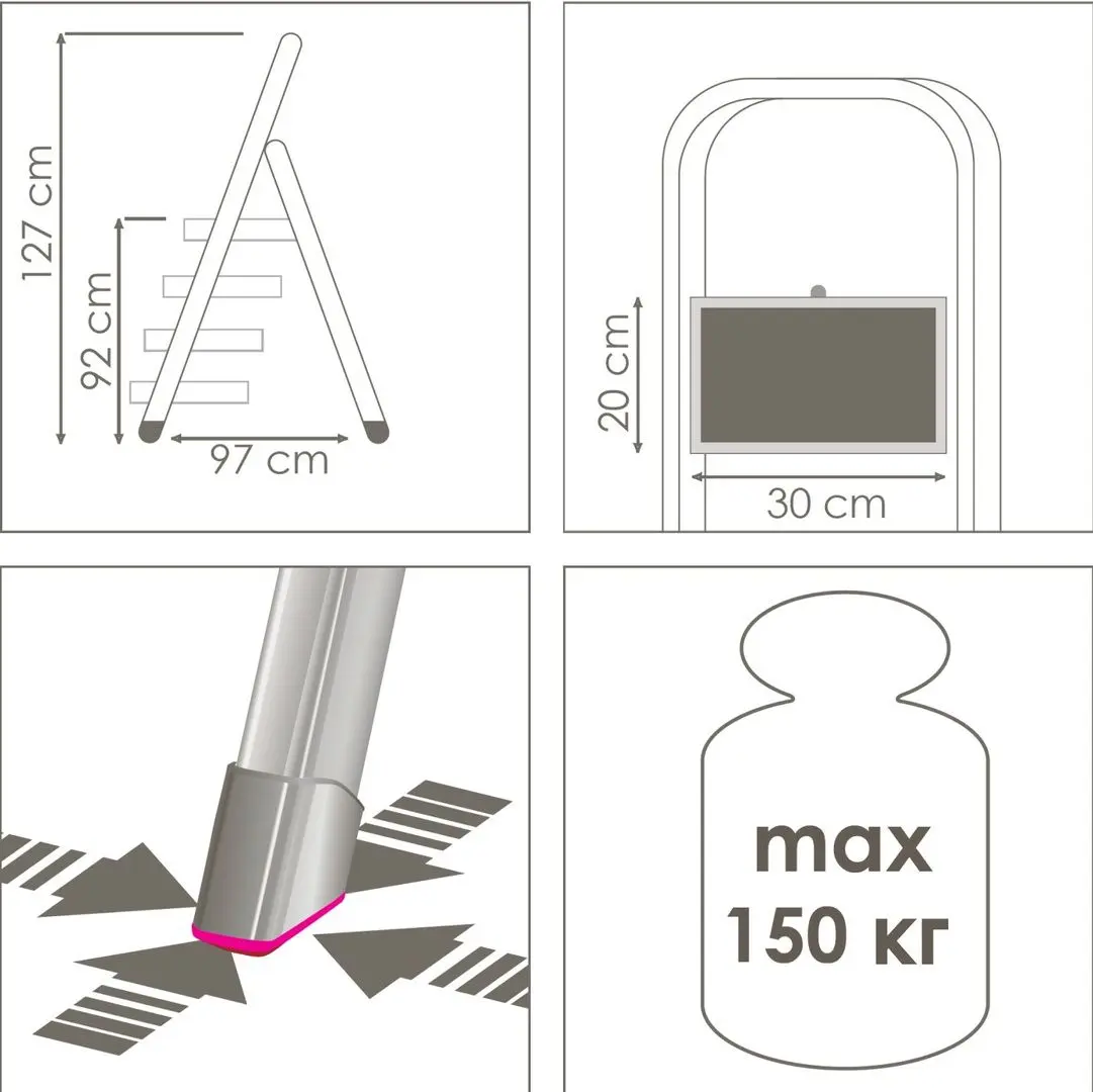 Стремянка Eurogold Supermaxx 4 (2124) - 2