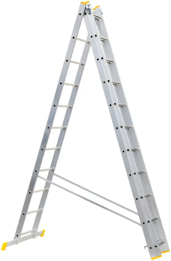Лестница алюминиевая трехсекционная Evotools 1167 681835 3x9