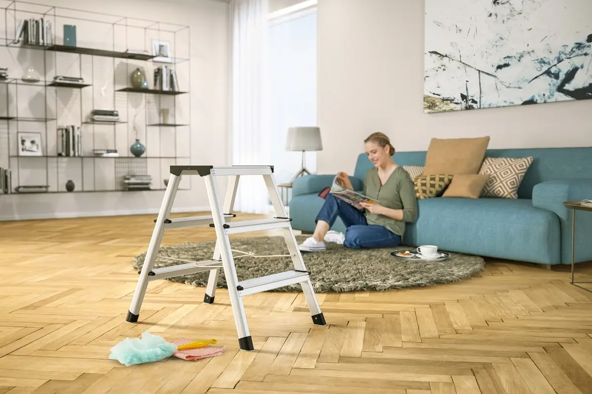 Двухсекционная алюминиевая cтремянка Hailo D60 Standart Line 2x3