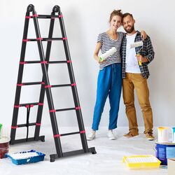 Scara telescopica Homcom B72-033V02RD 379cm (Red/Black) Thumb