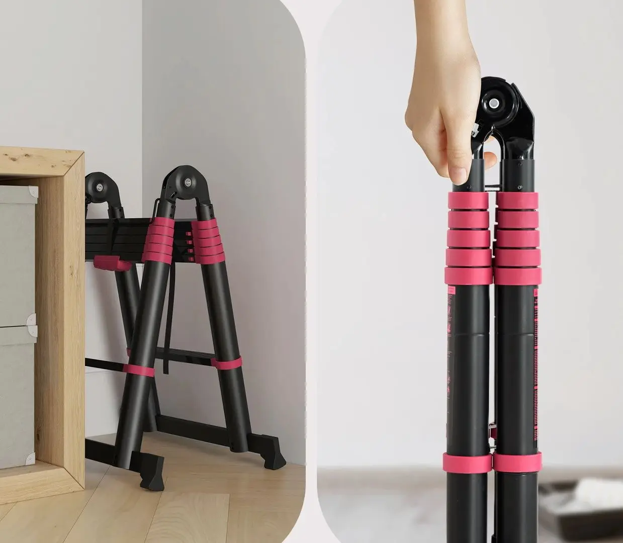 Scara telescopica Homcom B72-033V02RD 379cm (Red/Black)