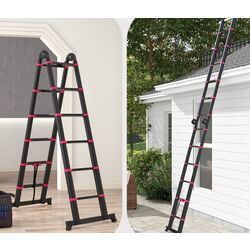 Scara telescopica Homcom B72-033V02RD 379cm (Red/Black) Thumb