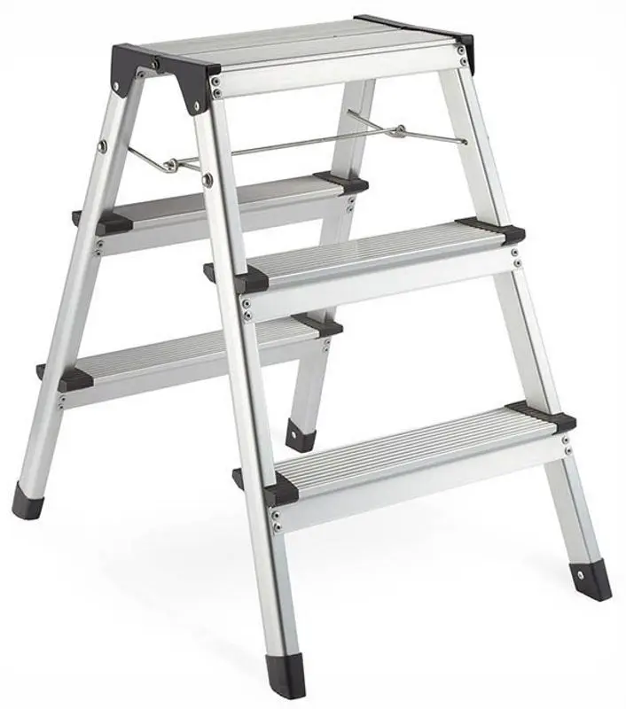 Стремянка металлическая VonHaus 3500096 (Silver/Black)