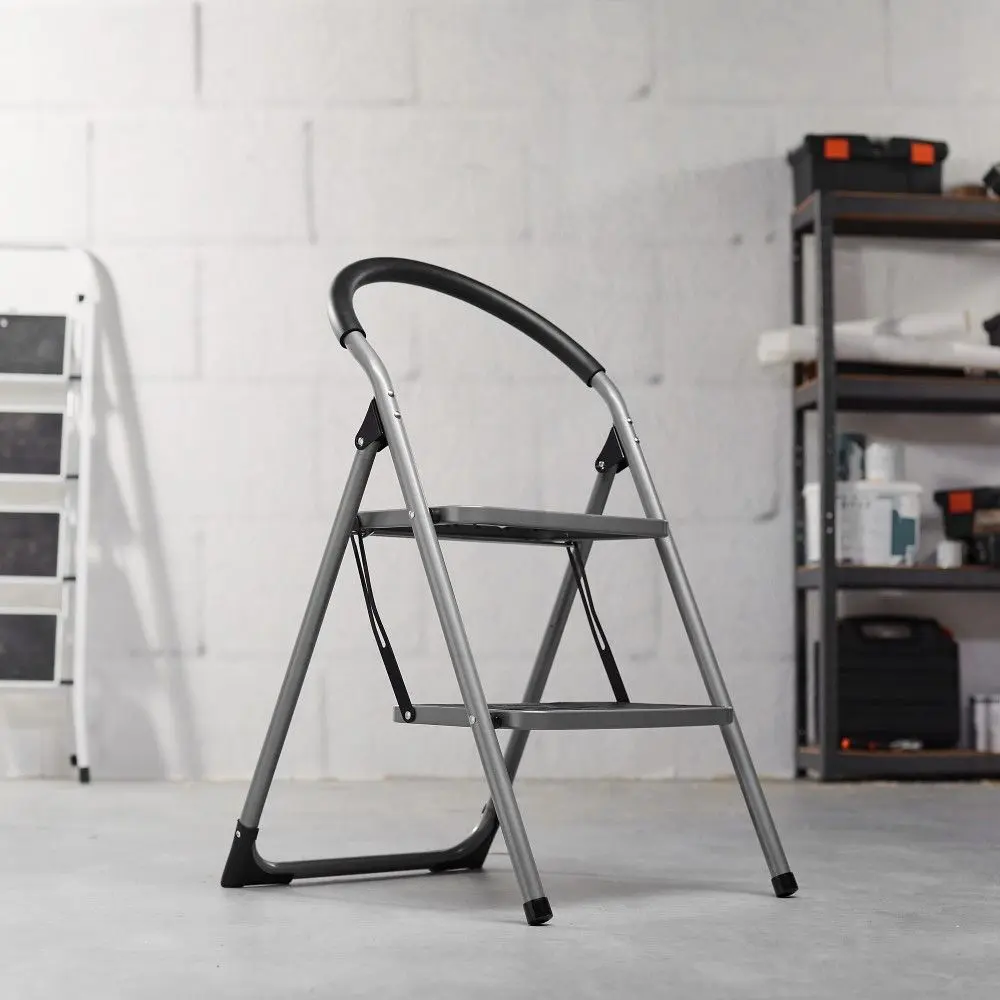 Стремянка металлическая VonHaus 3500098 (Silver/Black)