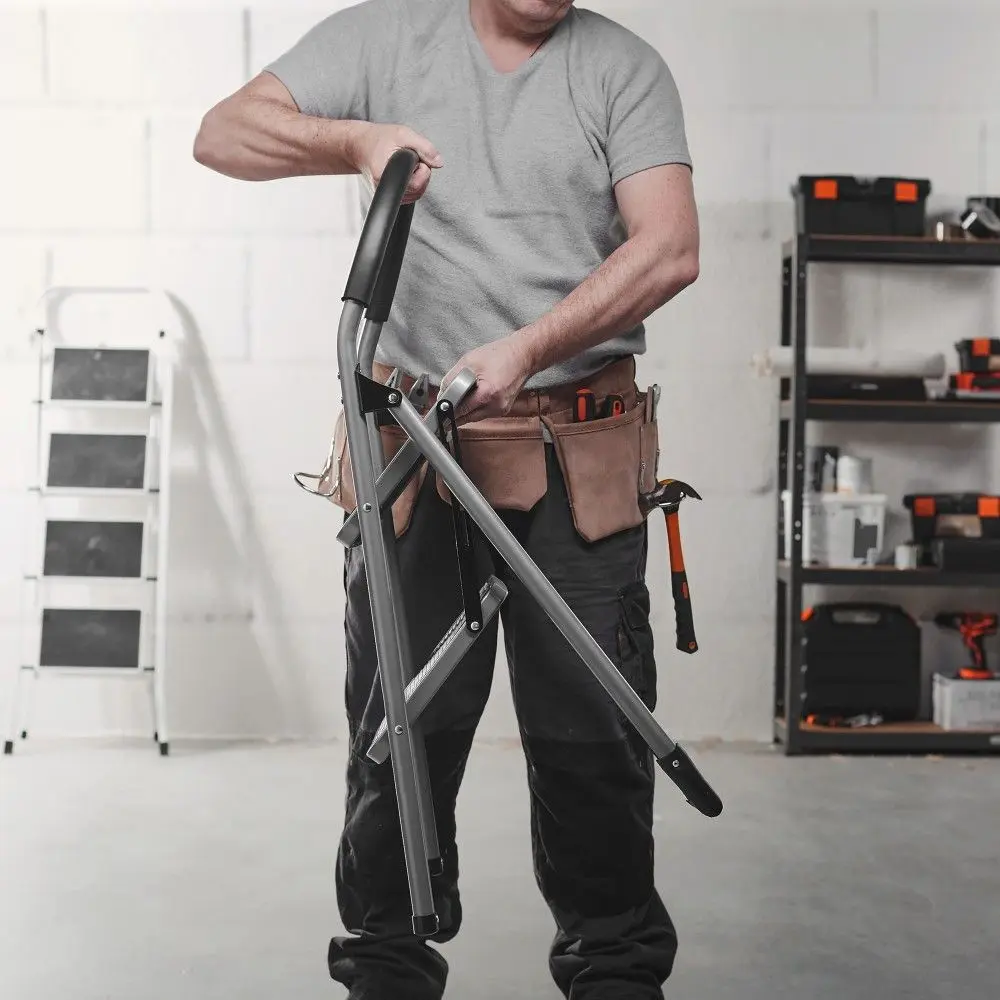 Стремянка металлическая VonHaus 3500098 (Silver/Black)