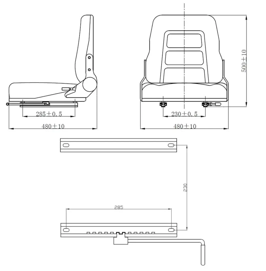 Сиденье для минитрактора VidaXL 142318 (Black)