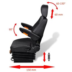 Scaun pentru minitractor VidaXL 210158 (Black) Thumb