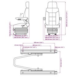 Scaun pentru minitractor VidaXL 210158 (Black) Thumb