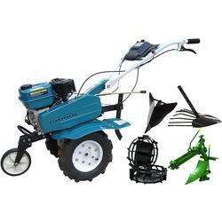 Мотоблок с прицепным оборудованием Dakard DKD 500 New + Мет. Колеса + Плуг x2 + Окучник (Blue)