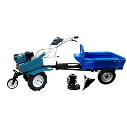 Motocultor cu echipament de remorcare Dakard DKD 900 + DKD 500 + Roti Met. + Rarita (Blue)
