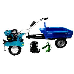 Motocultor cu echipament de remorcare Dakard DKD 900 + DKD 500 + Roti Met. + Plug (Blue)