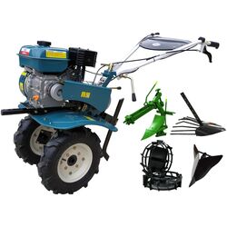 Мотоблок с прицепным оборудованием Dakard DKD 900 + Мет. Колеса + Плуг х2 + Окучник (Blue)