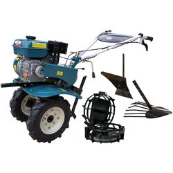 Мотокультиватор с прицепным оборудованием Dakard DKD 900 + Мет. Колеса + Плуг х2 (Blue)