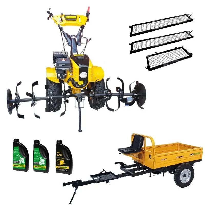 Мотоблок с прицепным оборудованием Progarden Campo 853 + RM500C + Масло х3 (Yellow)