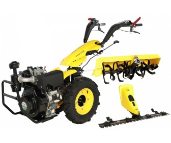 Motocultor Progarden Campo U12E + freza FT90 + bara cosire BC120M