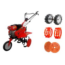 Motosapa Ruris Zimbru 6559 + roti cauciucate + roti metalice + set contragreutati (Red)