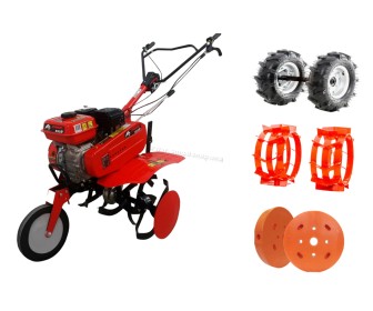 Motosapa Ruris Zimbru 6559 + roti cauciucate + roti metalice + set contragreutati (Red)