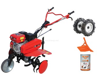 Motosapa Ruris Zimbru + roti cauciucate + rarita reglabila + ulei (Red)