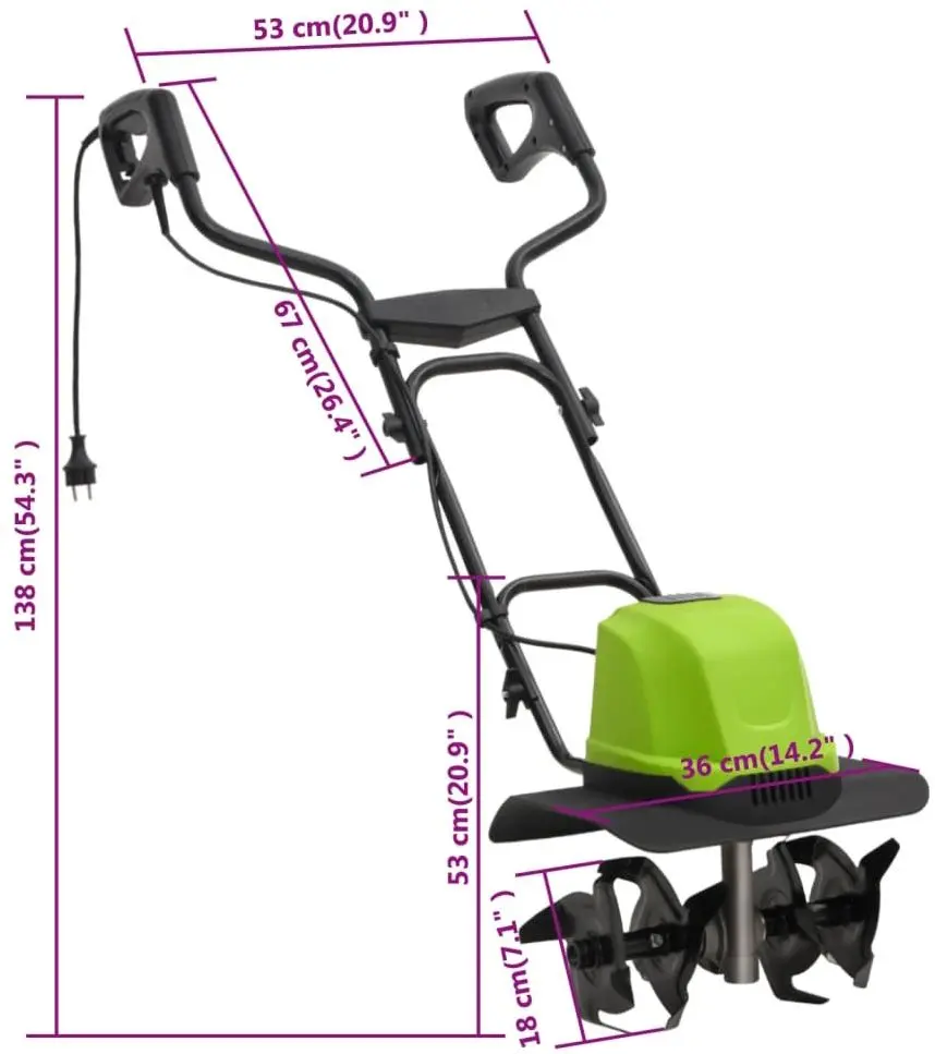 Культиватор электрический VidaXL 93806 - 9