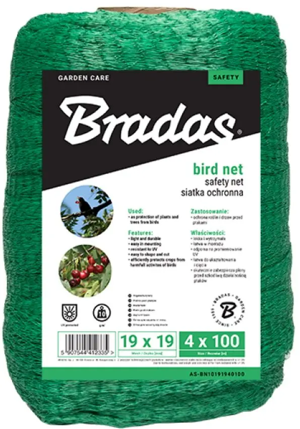 Plasa de protectie Bradas Bird Net 4x100m (Green)