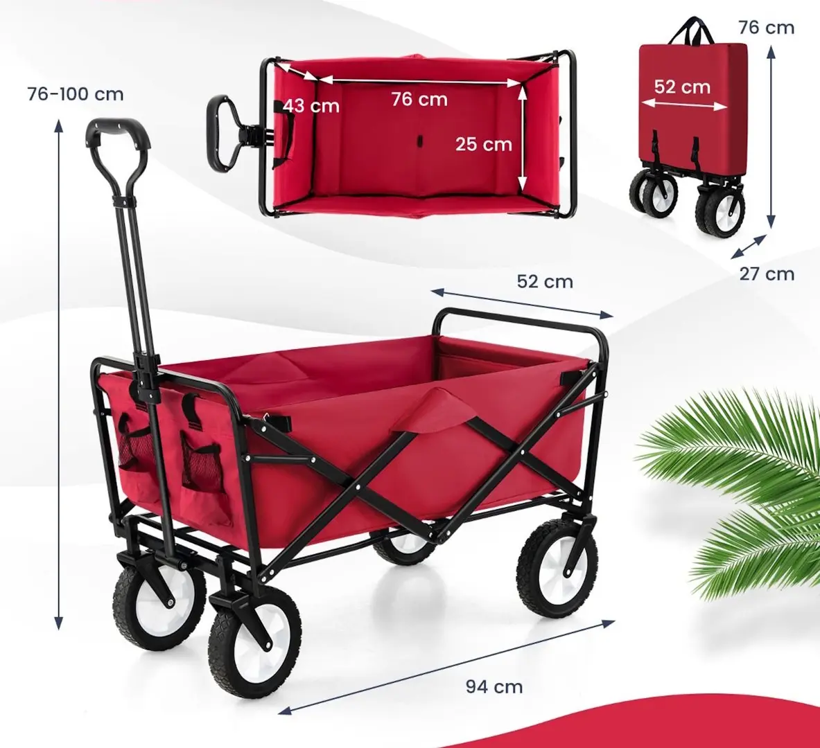 Carucior de gradina Costway NP11502RE (Red)