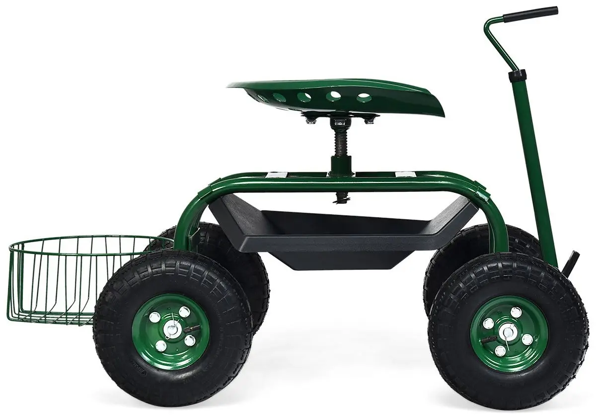 Scaun-carucior de gradina Costway GT3750 (Green)