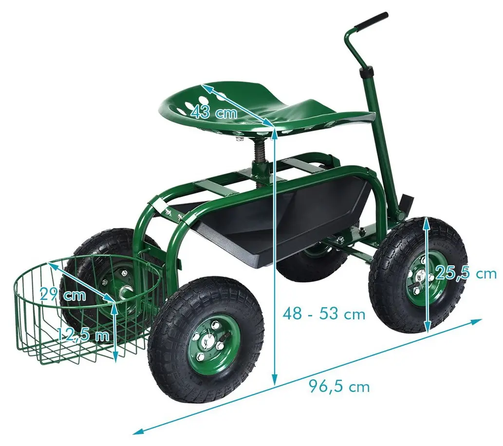 Scaun-carucior de gradina Costway GT3750 (Green)
