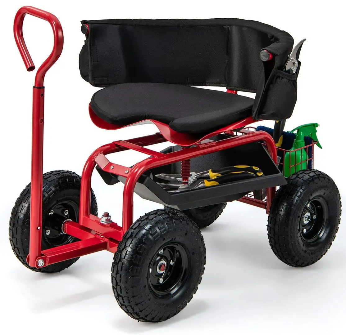 Садовый стул-тележка Costway GT4030RE (Red)