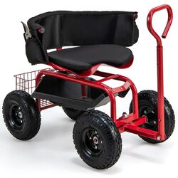 Scaun-carucior de gradina Costway GT4030RE (Red)