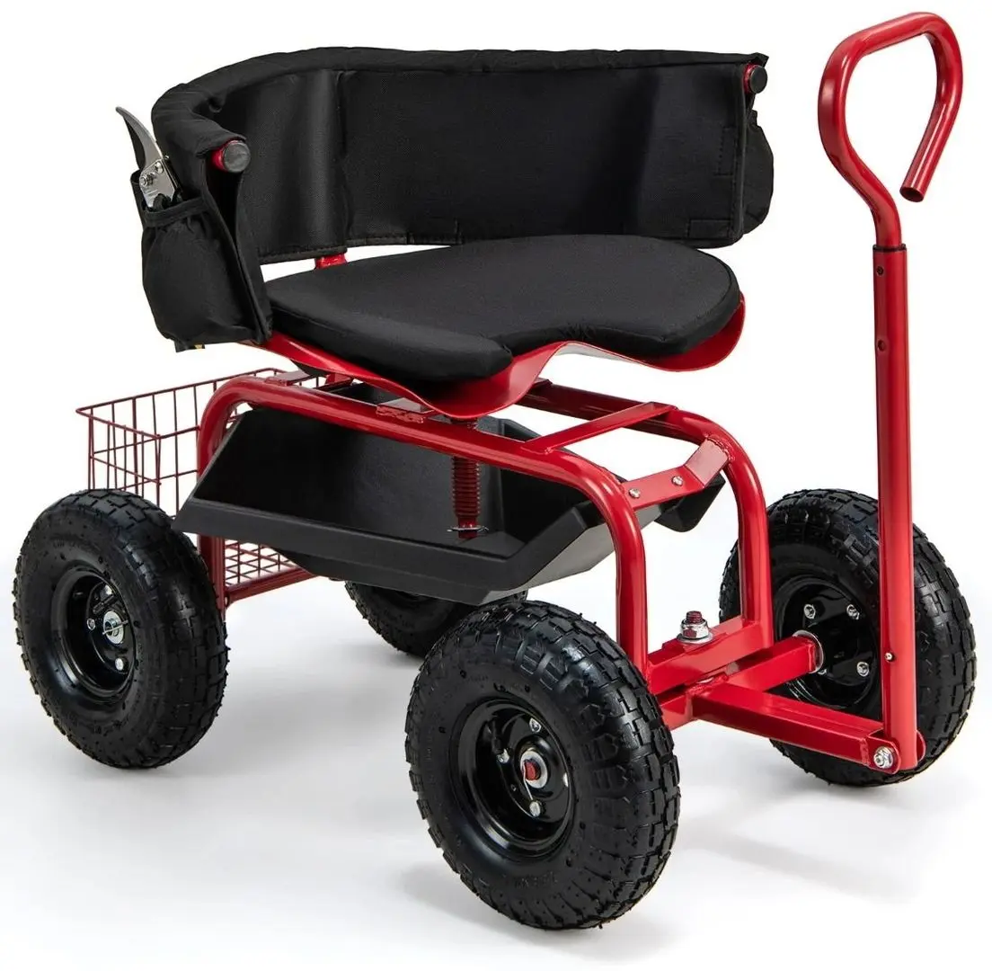 Садовый стул-тележка Costway GT4030RE (Red)
