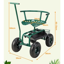 Садовый стул-тележка Costway GT4031GN (Green) Thumb