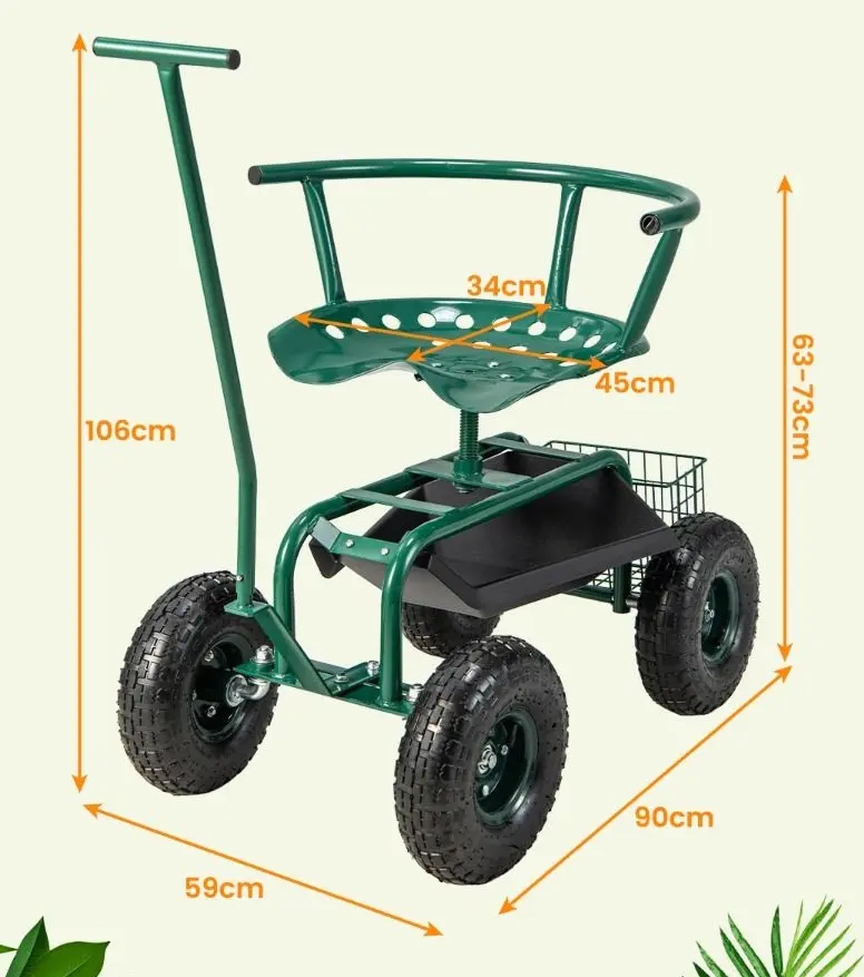 Садовый стул-тележка Costway GT4031GN (Green) - 5