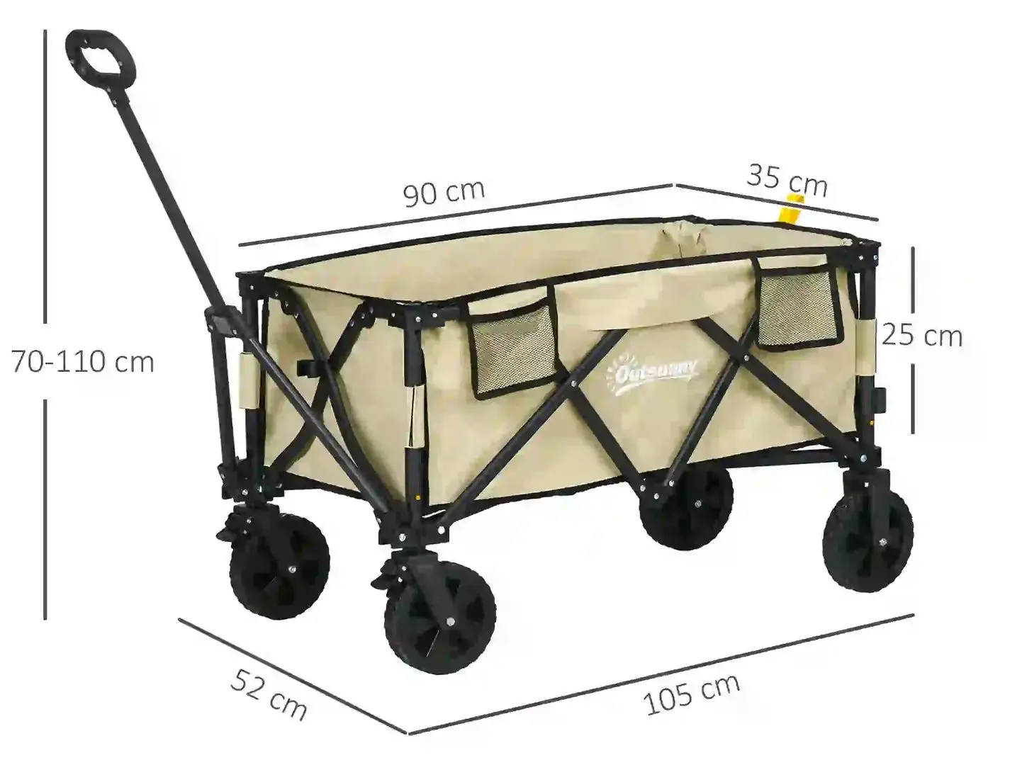 Carucior Outsunny 84H-131V00KK (Kaki)