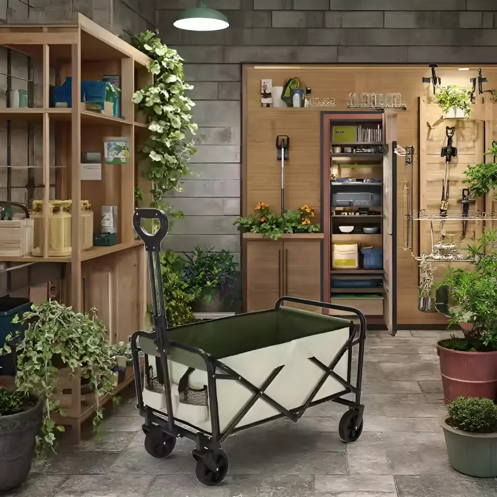 Carucior de gradina Tempo Kondela Karil (Beige/Green/Black)